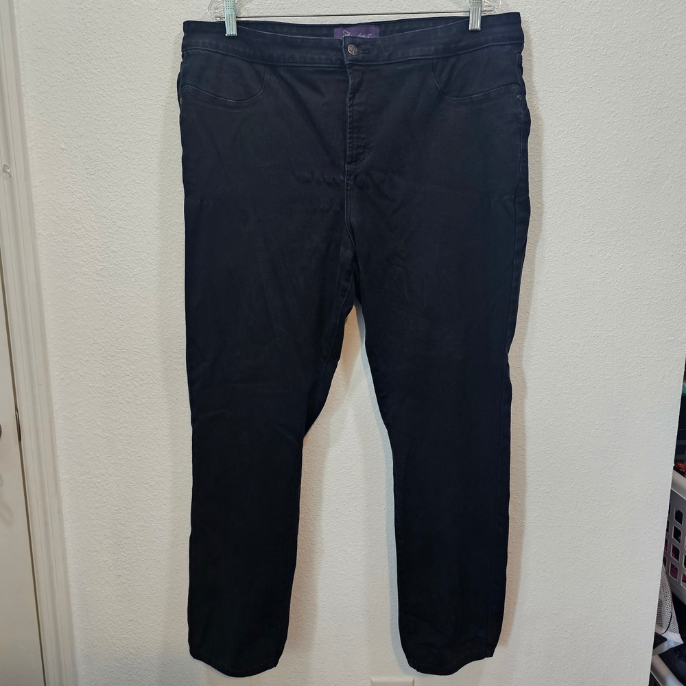 NYDJ Not Your Daughters Jeans Black Straight Leg Lift Tuck Denim Plus Size 20W